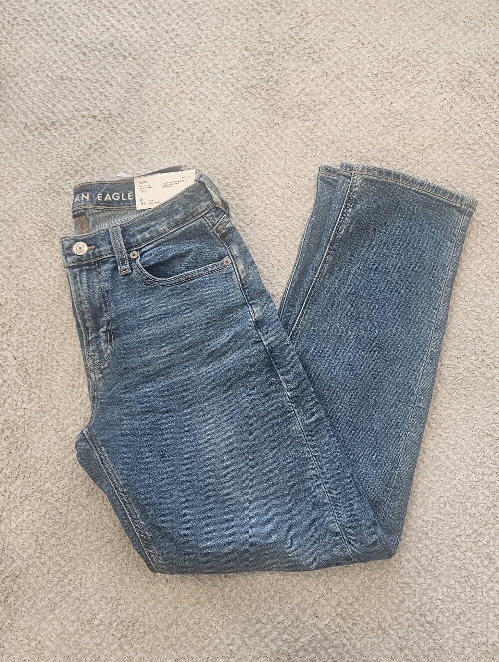 AMERICAN EAGLE 90s Straight Bright Bluebell Cotton Blend 25W / 0 SHORT NWT AE